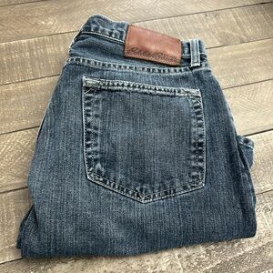 Eddie Bauer Men's Denim Jeans with Brown Accent